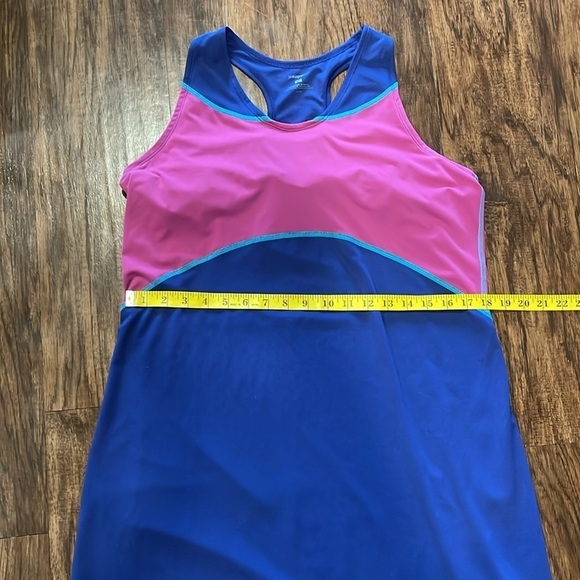Patagonia athletic tennis dress blue pink racerback Sz XL - Picture 9 of 16